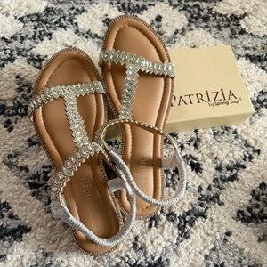 NWT Patrizia Sparkling Silver Women's Sandals